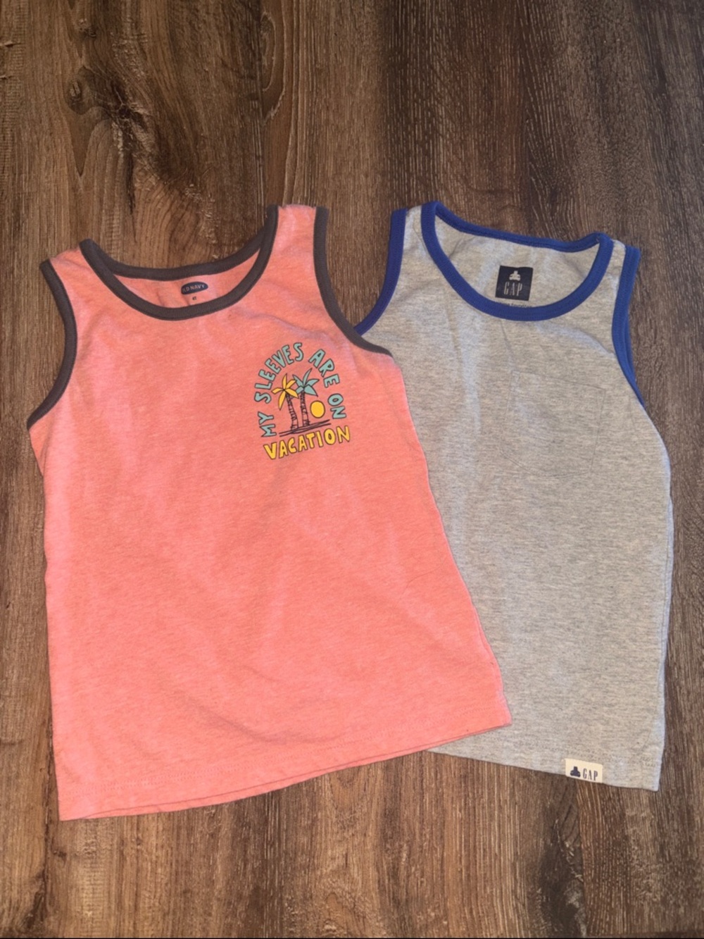 GAP Kids Tank Tops - Coral Pink & Heather Gray
